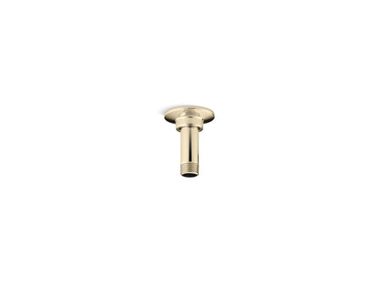 KOHLER K-7396-AF 3" ceiling-mount single-function rainhead arm and flange - Vibrant French Gold