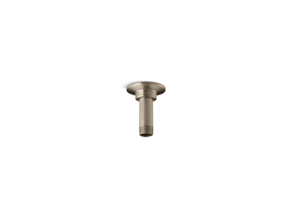 KOHLER K-7396-BV 3" Ceiling-Mount Single-Function Rainhead Arm And Flange - Vibrant Brushed Bronze