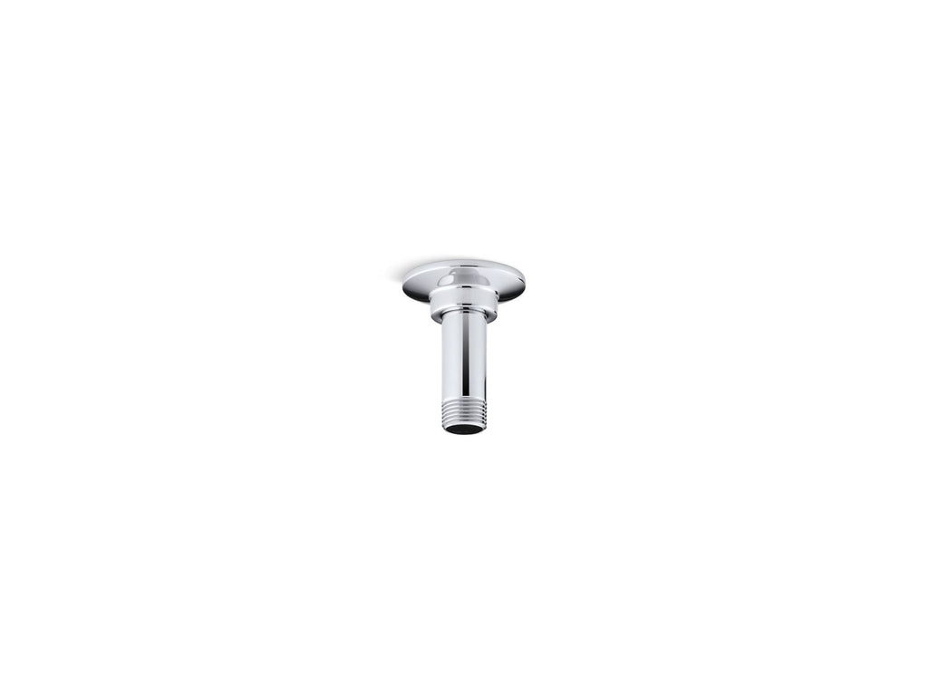 KOHLER K-7396-CP 3" Ceiling-Mount Single-Function Rainhead Arm And Flange - Polished Chrome
