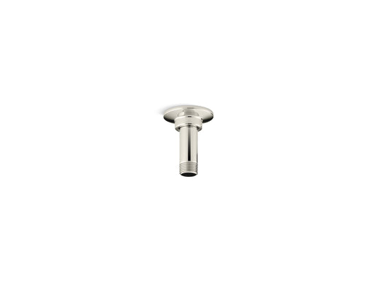 KOHLER K-7396-SN 3" Ceiling-Mount Single-Function Rainhead Arm And Flange In Vibrant Polished Nickel