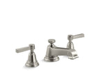 KOHLER K-13132-4A-BN Pinstripe Widespread Bathroom Sink Faucet With Lever Handles, 1.2 Gpm - Vibrant Brushed Nickel