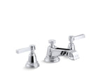 KOHLER K-13132-4A-CP Pinstripe Widespread Bathroom Sink Faucet With Lever Handles, 1.2 Gpm - Polished Chrome