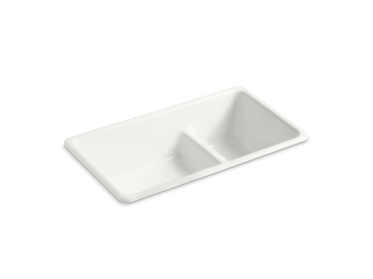 KOHLER K-6625-FF Iron/Tones Smart Divide 33" Top-/Undermount Double-Bowl Kitchen Sink In Sea Salt