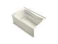 KOHLER K-1239-RAW-96 Mariposa 60" X 36" Alcove Whirlpool Bath Bask Heated Surface, Right Drain In Biscuit