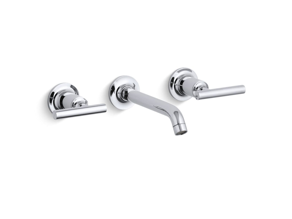 KOHLER K-T14413-4-AF Purist Wall-Mount Bathroom Sink Faucet Trim With Lever Handles, 1.2 Gpm - Vibrant French Gold
