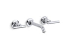 KOHLER K-T14413-4-AF Purist Wall-Mount Bathroom Sink Faucet Trim With Lever Handles, 1.2 Gpm - Vibrant French Gold