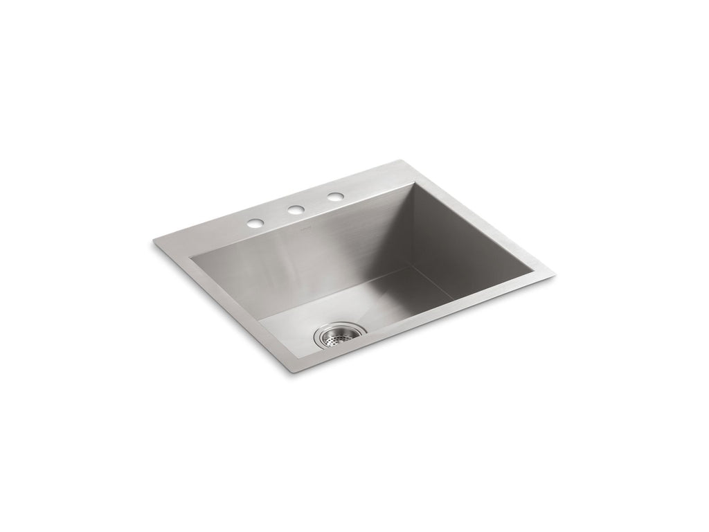KOHLER K-3822-3-NA Vault 25" Top-/Undermount Single-Bowl Kitchen Sink - Stainless Steel