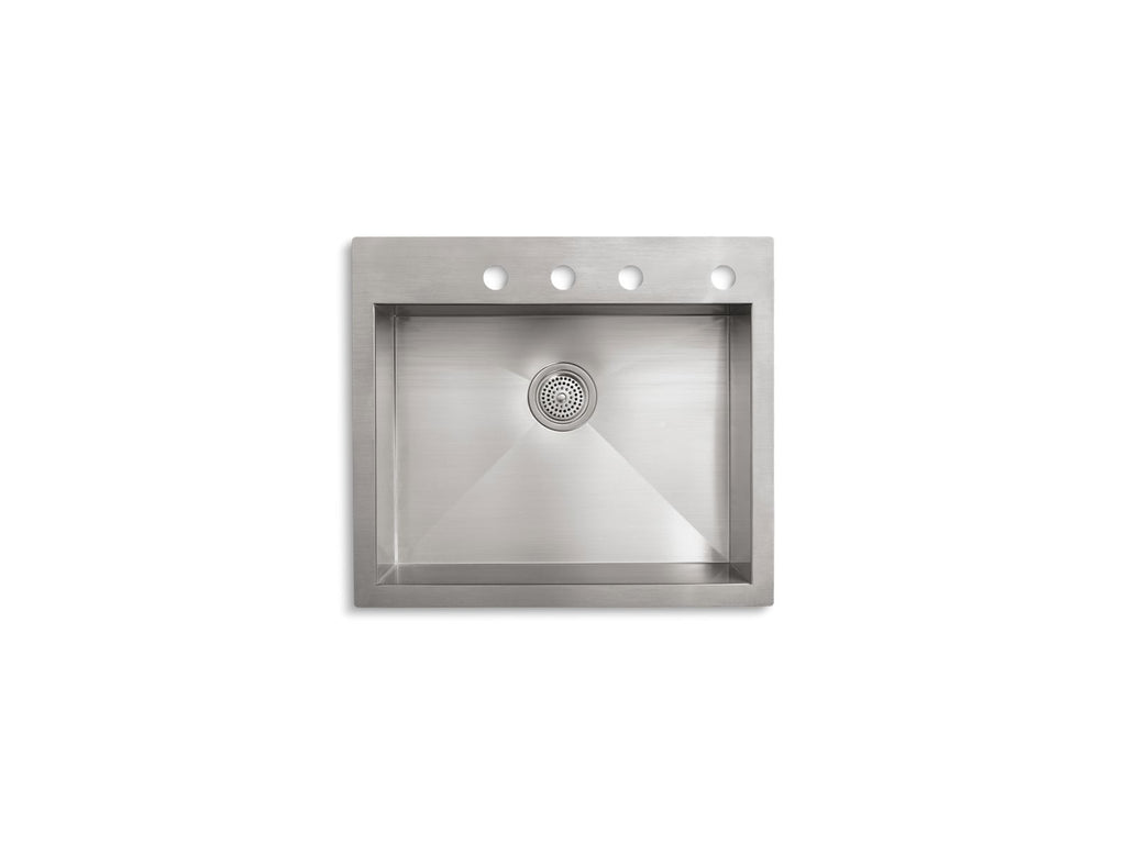 KOHLER K-3822-4-NA Vault 25" Top-/Undermount Single-Bowl Kitchen Sink - Stainless Steel