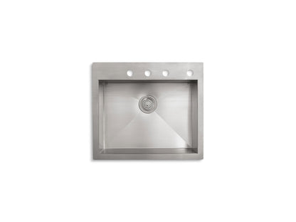 KOHLER K-3822-4-NA Vault 25" top-/undermount single-bowl kitchen sink - Stainless Steel