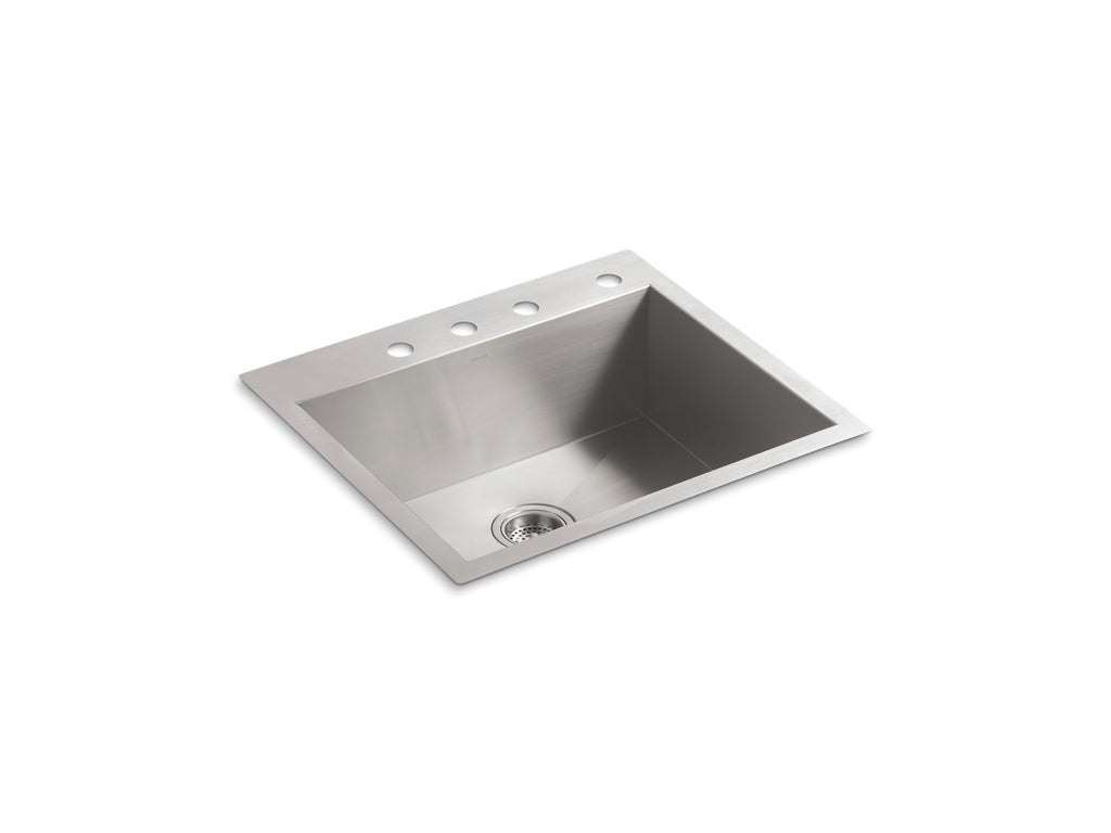KOHLER K-3822-4-NA Vault 25" Top-/Undermount Single-Bowl Kitchen Sink - Stainless Steel