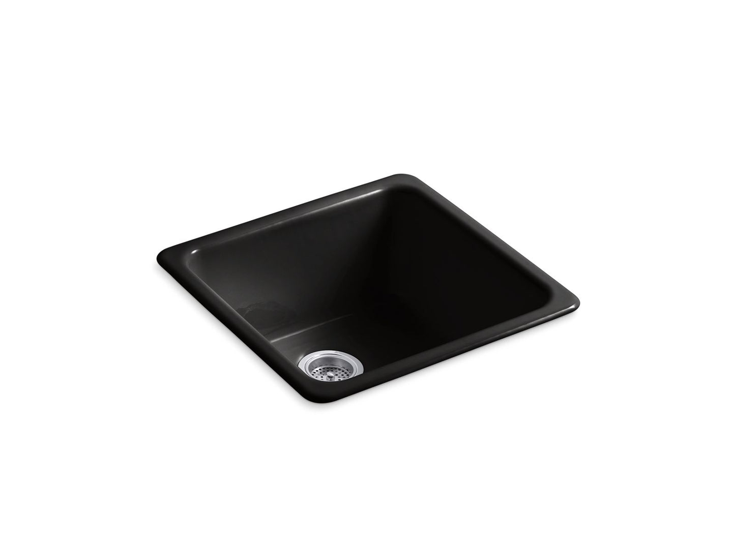 KOHLER K-6587-7 Iron/Tones 21" top-/undermount single-bowl bar sink - Black Black