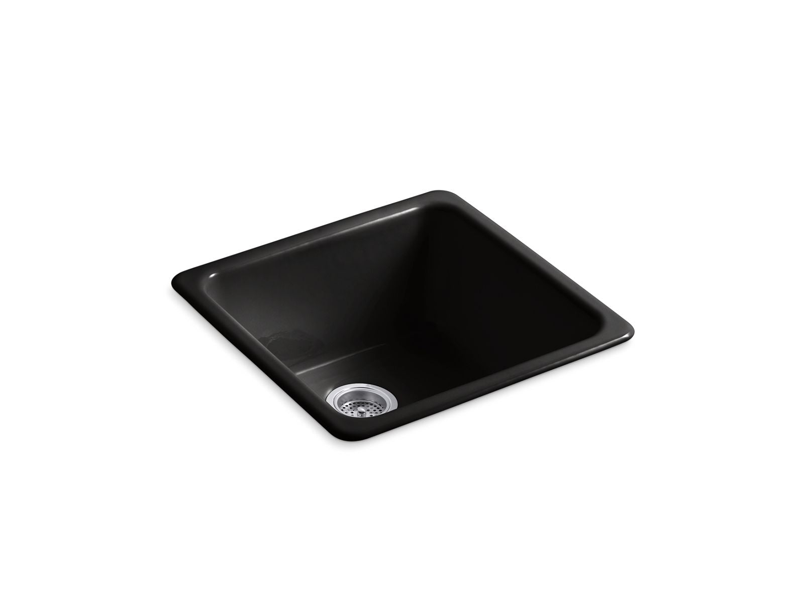 KOHLER K-6587-7 Iron/Tones 21" Top-/Undermount Single-Bowl Bar Sink - Black Black