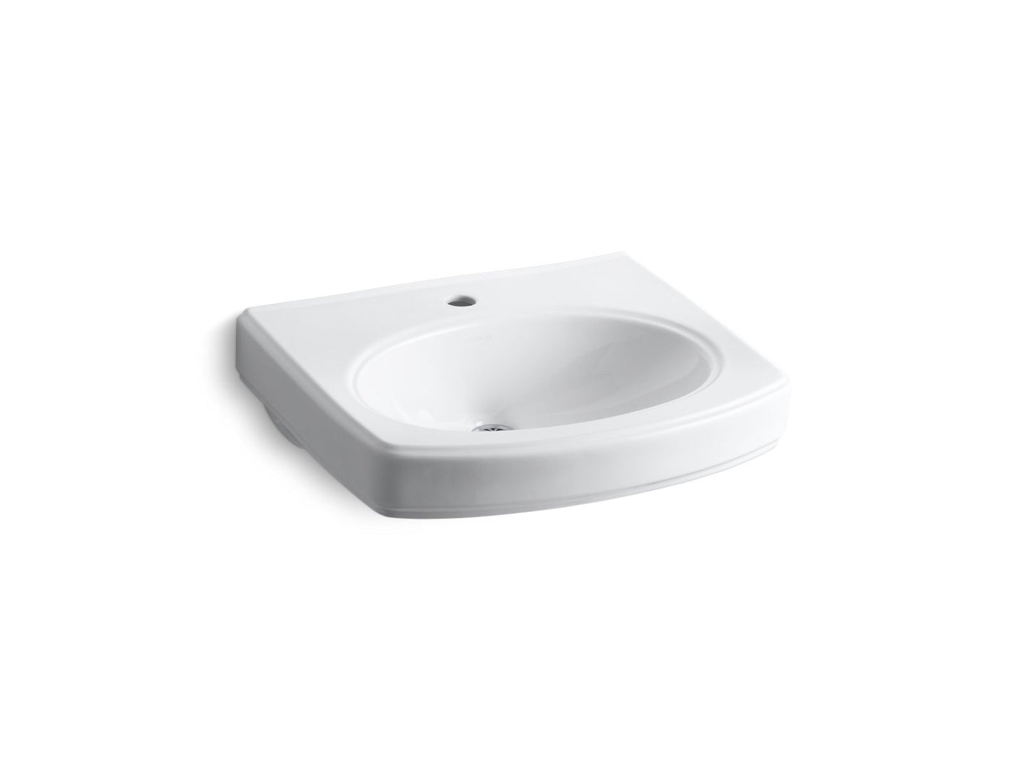 KOHLER K-2028-1-0 Pinoir 22" Oval Wall-Mount Bathroom Sink In White