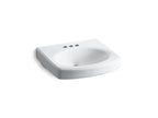KOHLER K-2028-4-0 Pinoir 22" Oval Wall-Mount Bathroom Sink - White