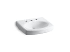 KOHLER K-2028-8-0 Pinoir 22" Oval Wall-Mount Bathroom Sink - White