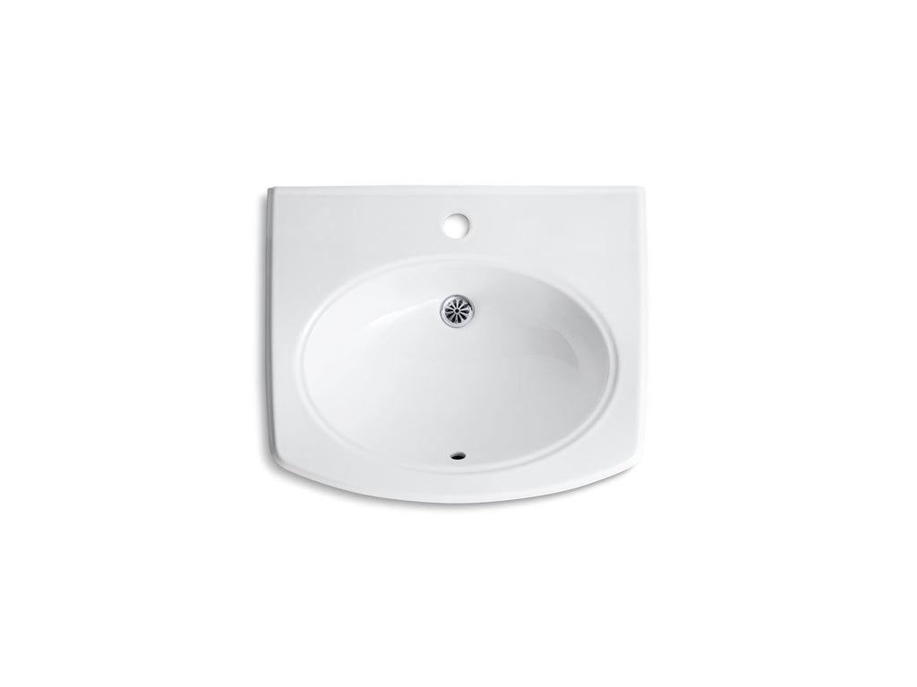 KOHLER K-2035-1-0 Pinoir 22" Oval Wall-Mount Bathroom Sink - White