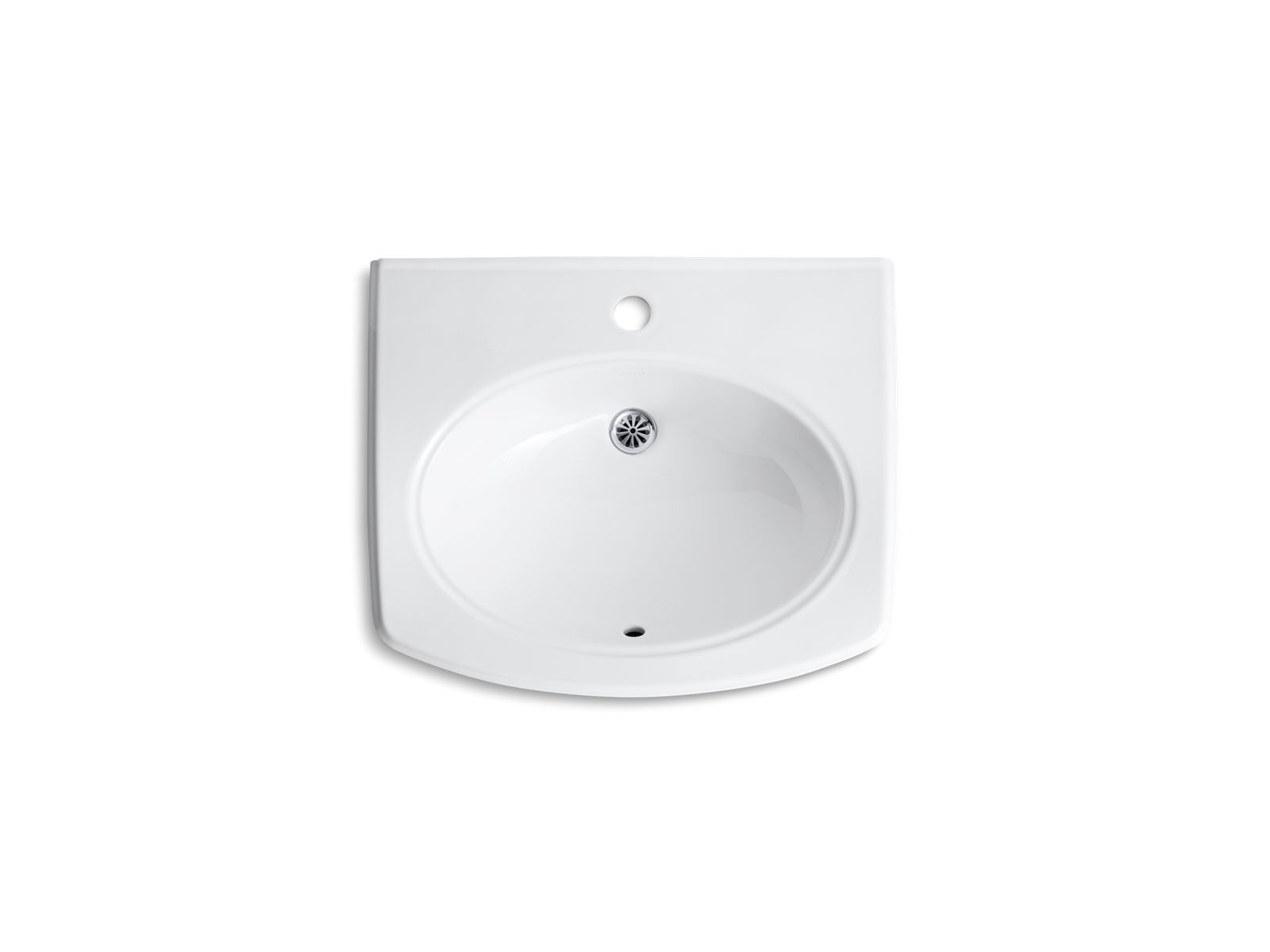 KOHLER K-2035-1-0 Pinoir 22" Oval Wall-Mount Bathroom Sink - White