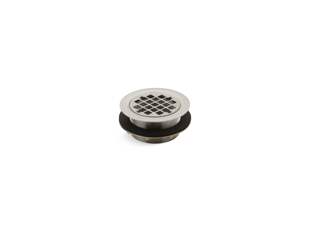 KOHLER K-9132-BN Round Shower Drain For Use With Plastic Pipe, Gasket Included - Vibrant Brushed Nickel