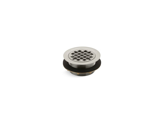 KOHLER K-9132-BN Round shower drain for use with plastic pipe, gasket included - Vibrant Brushed Nickel