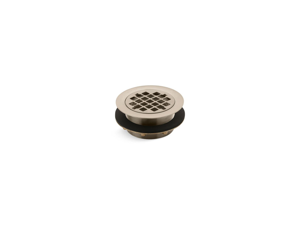 KOHLER K-9132-BV Round Shower Drain For Use With Plastic Pipe, Gasket Included - Vibrant Brushed Bronze