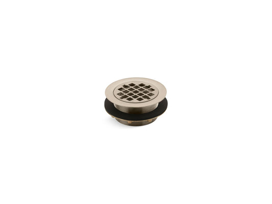 KOHLER K-9132-BV Round shower drain for use with plastic pipe, gasket included - Vibrant Brushed Bronze