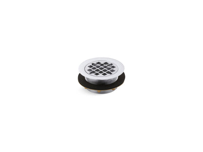 KOHLER K-9132-CP Round shower drain for use with plastic pipe, gasket included - Polished Chrome