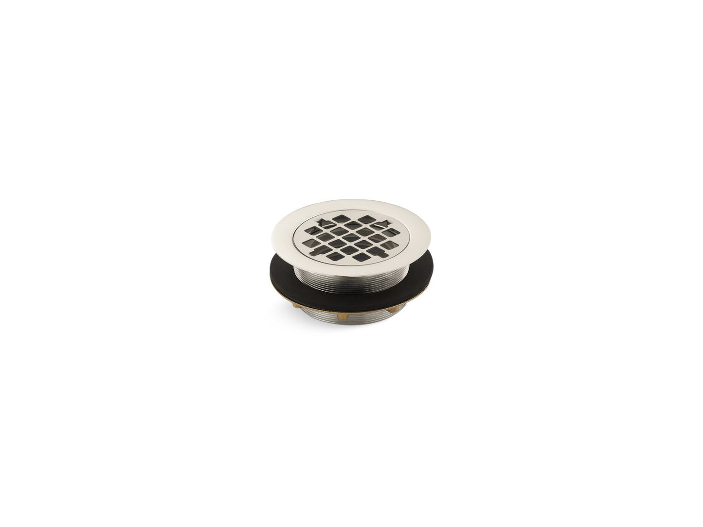 KOHLER K-9132-SN Round Shower Drain For Use With Plastic Pipe, Gasket Included In Vibrant Polished Nickel