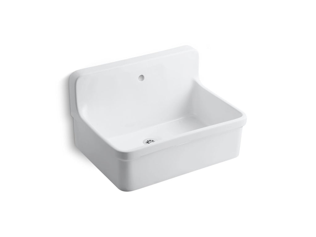 KOHLER K-12781-0 Gilford 30" X 22" Bracket-Mount Scrub-Up/Plaster Sink With Single Faucet Hole - White