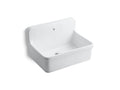 KOHLER K-12781-0 Gilford 30" X 22" Bracket-Mount Scrub-Up/Plaster Sink With Single Faucet Hole - White