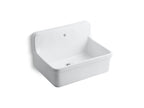 KOHLER K-12781-0 Gilford 30" X 22" Bracket-Mount Scrub-Up/Plaster Sink With Single Faucet Hole - White