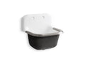 KOHLER K-6716-0 Bannon 24" X 20-1/4" Wall-Mount Or P-Trap Mount Service Sink With Rim Guard And Back Drilled On 8" Centers - White