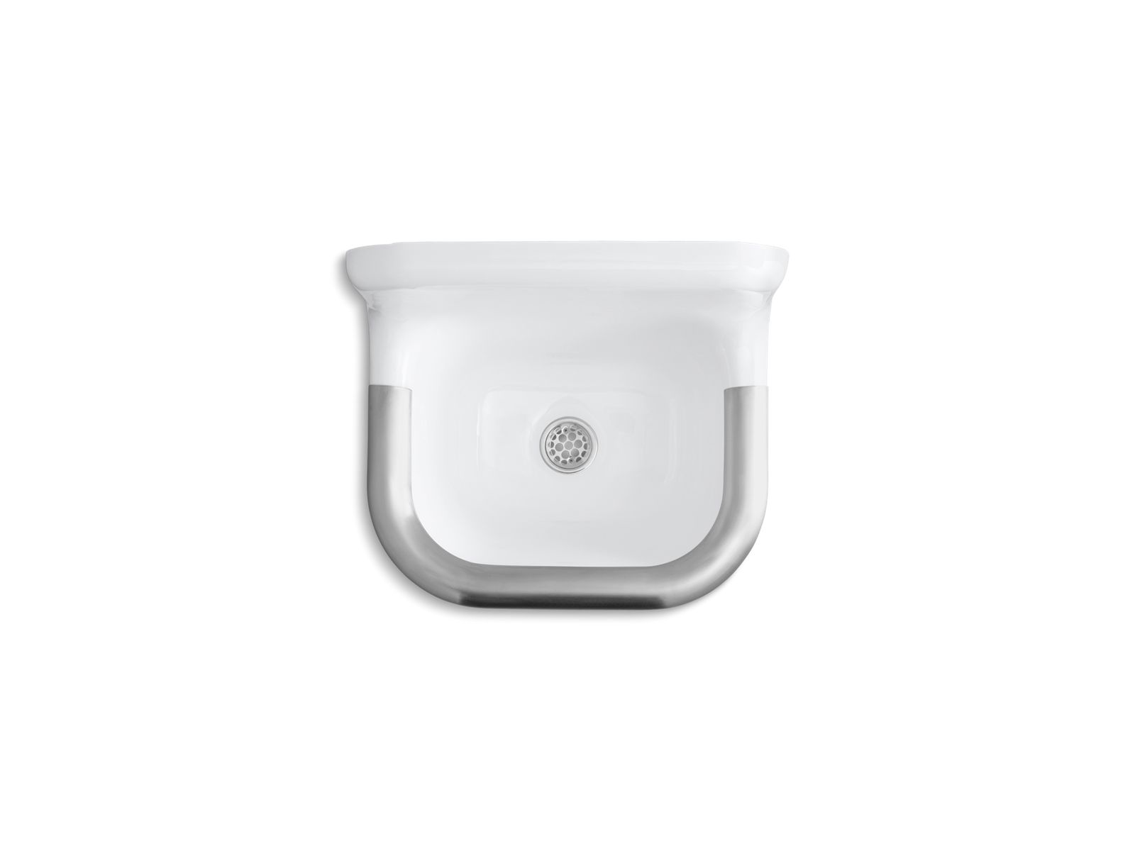 KOHLER K-6718-0 Bannon 22-1/4" X 18-1/4" Wall-Mount Or P-Trap Mount Service Sink With Rim Guard And Blank Back - White