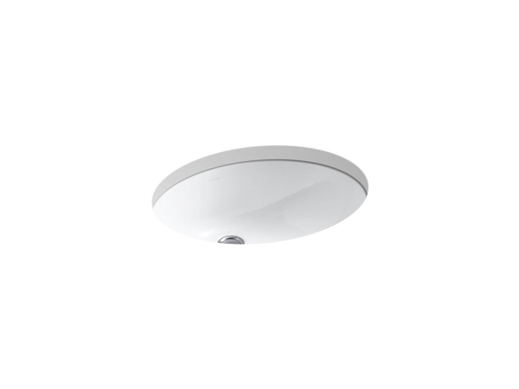 KOHLER K-2210-0 Caxton 19-1/4" Oval Undermount Bathroom Sink - White