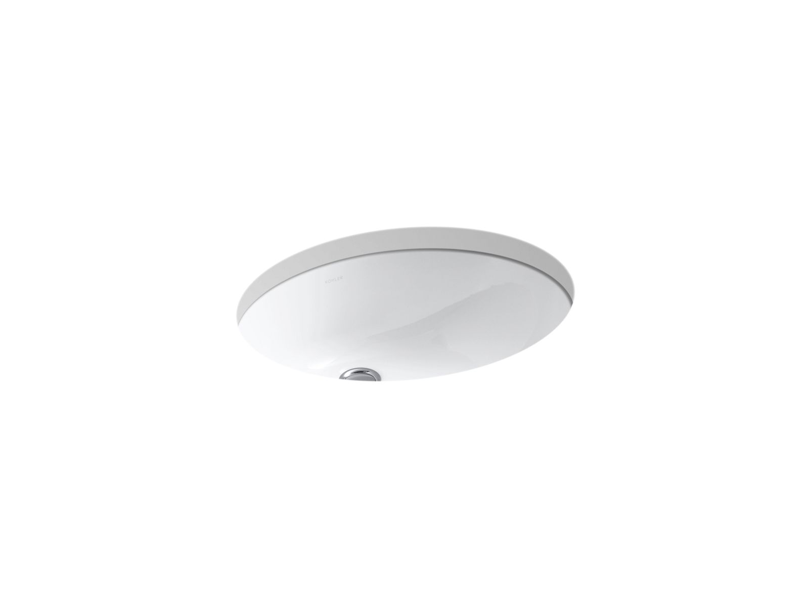KOHLER K-2210-0 Caxton 19-1/4" Oval Undermount Bathroom Sink - White