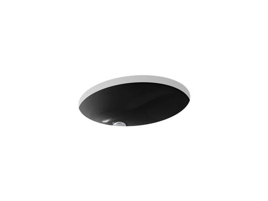 KOHLER K-2210-7 Caxton 19-1/4" Oval Undermount Bathroom Sink In Black Black