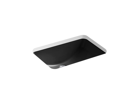 KOHLER K-2214-G-7 Ladena 21" Rectangular Undermount Bathroom Sink With Glazed Underside, No Overflow In Black Black