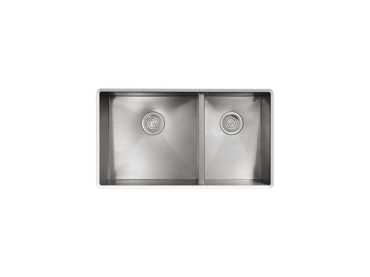 KOHLER K-3823-4-NA Vault 33" Top-/Undermount Double-Bowl Kitchen Sink - Stainless Steel