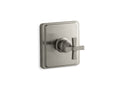 KOHLER K-TS13135-3A-BN Pinstripe Pure Rite-Temp Valve Trim With Cross Handle - Vibrant Brushed Nickel