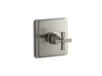 KOHLER K-TS13135-3A-BN Pinstripe Pure Rite-Temp Valve Trim With Cross Handle - Vibrant Brushed Nickel
