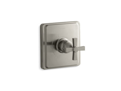KOHLER K-TS13135-3A-BN Pinstripe Pure Rite-Temp valve trim with cross handle - Vibrant Brushed Nickel