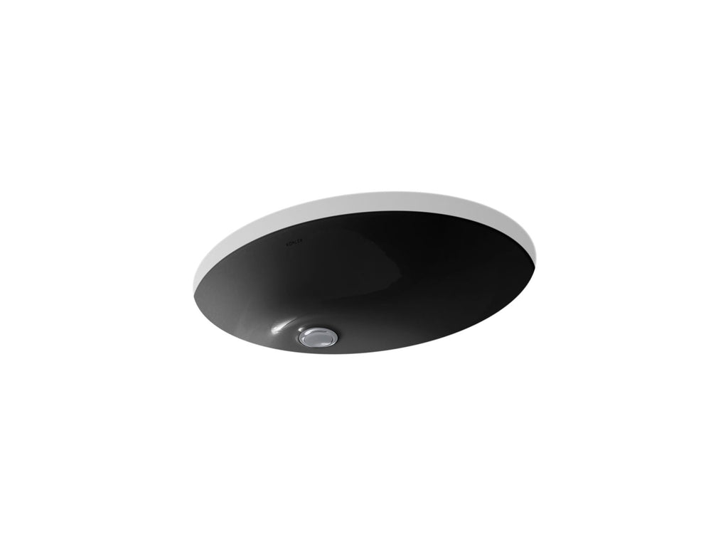 KOHLER K-2211-7 Caxton 21-1/4" Oval Undermount Bathroom Sink - Black Black