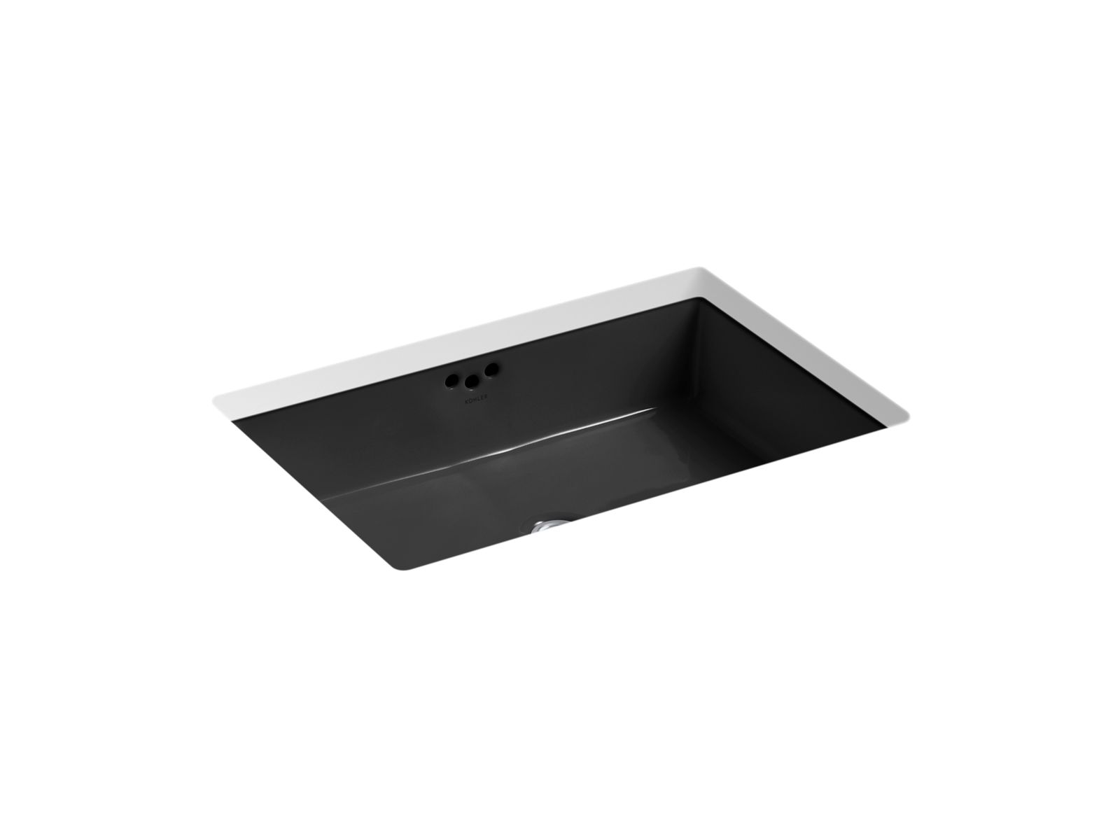 KOHLER K-2297-G-7 Kathryn 24" Rectangular Undermount Bathroom Sink With Glazed Underside In Black Black