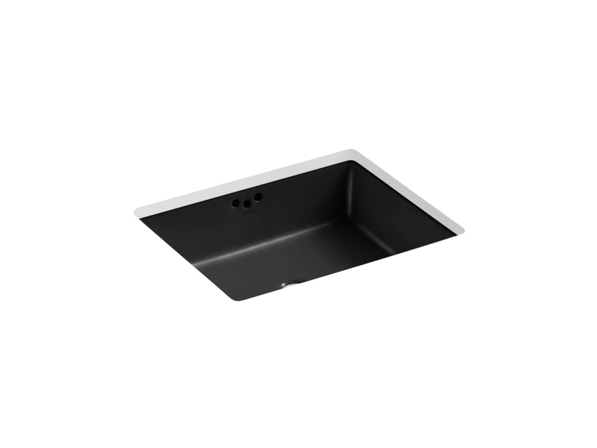 KOHLER K-2330-G-7 Kathryn 19-3/4" Rectangular Undermount Bathroom Sink With Glazed Underside In Black Black