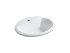 KOHLER K-2699-1-0 Bryant 20-1/4" Oval Drop-In Bathroom Sink - White
