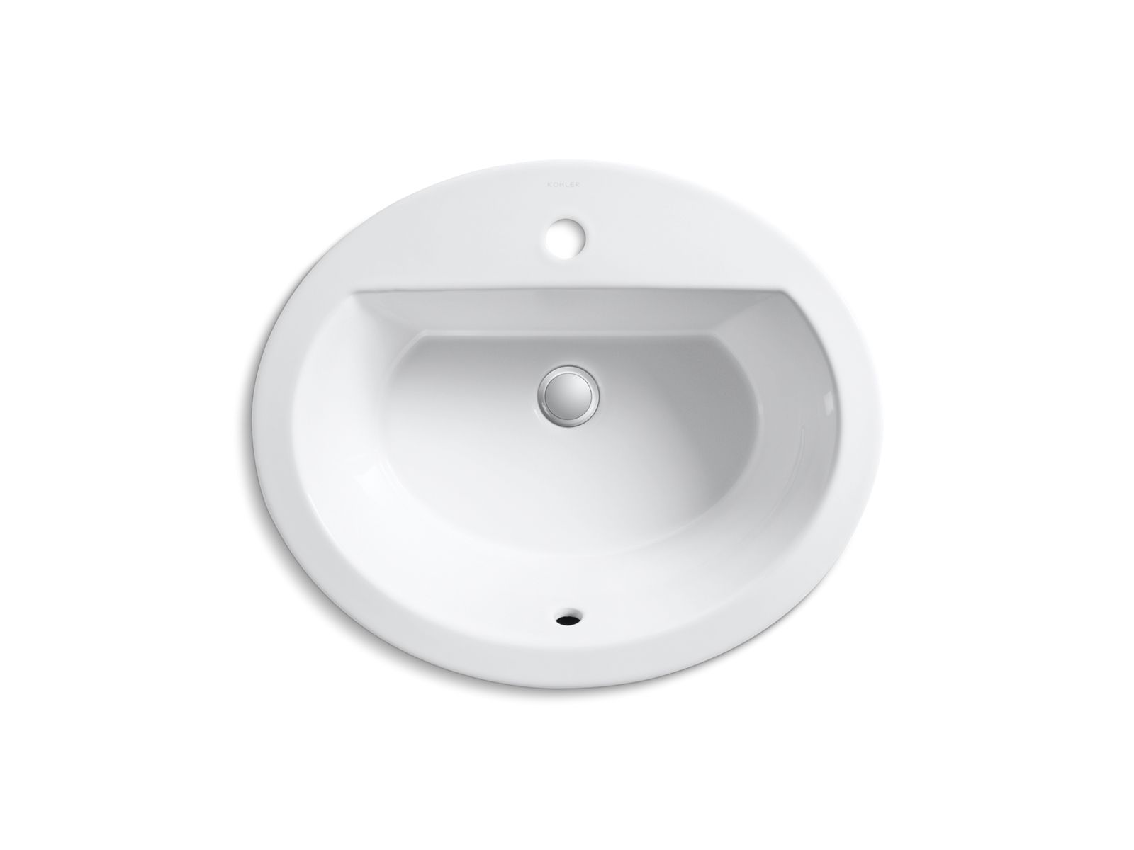 KOHLER K-2699-1-0 Bryant 20-1/4" Oval Drop-In Bathroom Sink - White