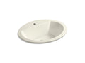 KOHLER K-2699-1-96 Bryant 20-1/4" Oval Drop-In Bathroom Sink - Biscuit