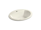 KOHLER K-2699-1-96 Bryant 20-1/4" Oval Drop-In Bathroom Sink - Biscuit