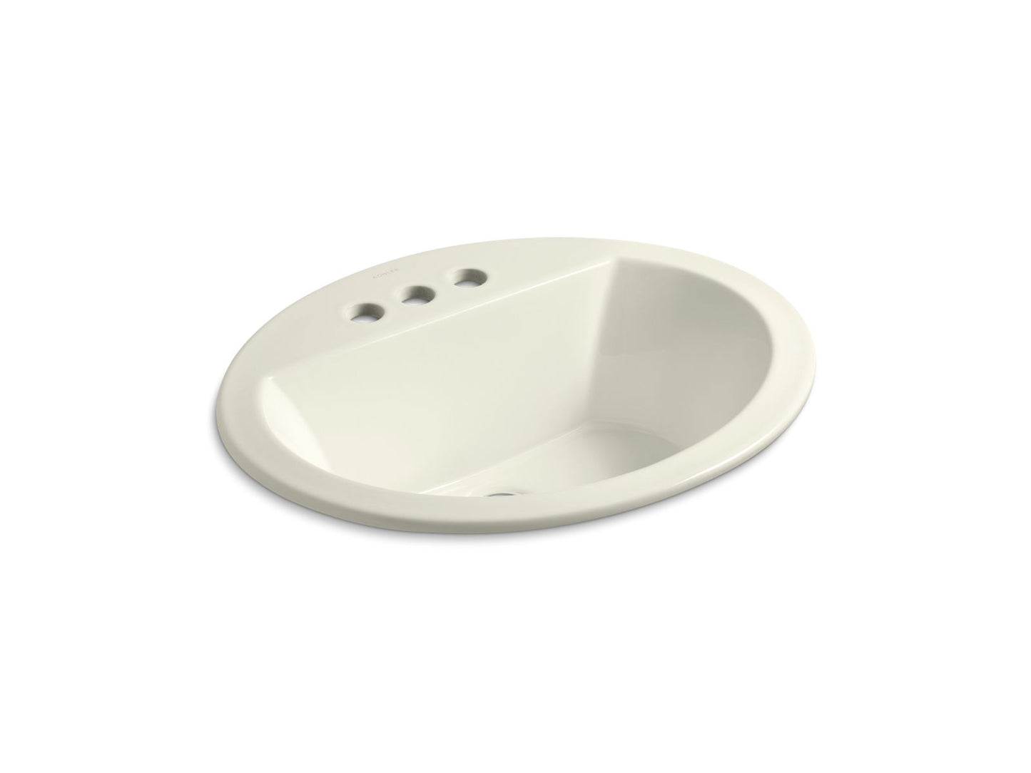 KOHLER K-2699-4-96 Bryant 20-1/4" Oval Drop-In Bathroom Sink In Biscuit