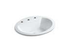 KOHLER K-2699-8-96 Bryant 20-1/4" Oval Drop-In Bathroom Sink - Biscuit