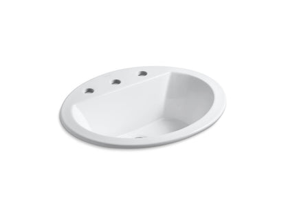 KOHLER K-2699-8-7 Bryant 20-1/4" oval drop-in bathroom sink - Black Black